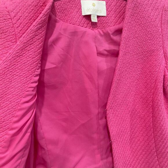ETCETERA PORTIA JACKET TWEED FRINGE TRIM HOT PINK SZ XS SOPHISTICATED AESTHETIC - Picture 13 of 16